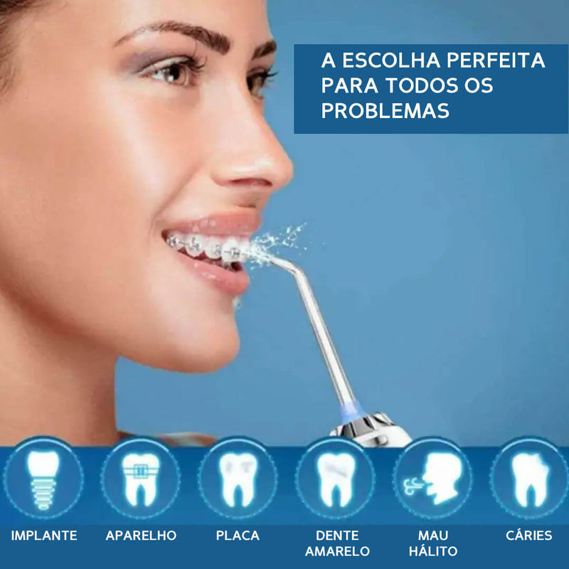 Escova Dental PowerJet - A Limpeza de Consultório, Agora na Sua Casa!