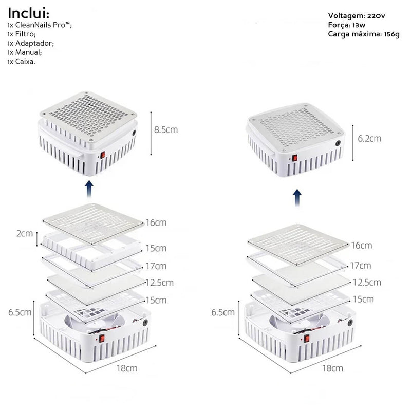 CleanNails Pro™ – Coletor de Pó para Manicure